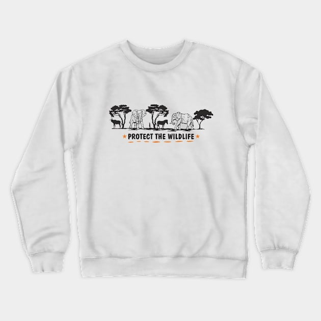 Protect The Wildlife African Animal Crewneck Sweatshirt by FloraLi